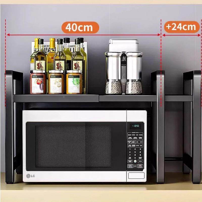 可伸缩架厨房双置物架微炉FHA烤箱子波家用层台面桌面电饭锅收纳