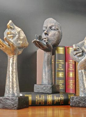 象件RRW2007人脸树脂抽沉装默是金摆家居客厅房间书架个性艺术饰