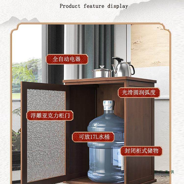 新款移动小985型茶桌客厅柜家边用茶台茶车发烧水茶水柜带轮沙加