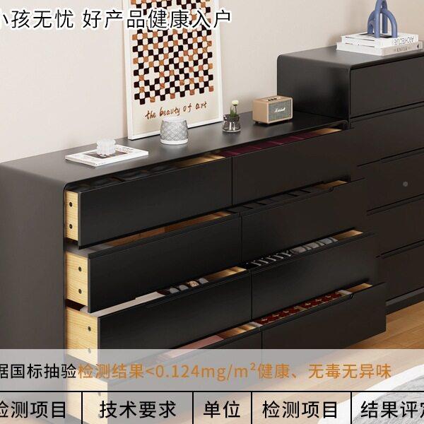 木黑色实五斗柜沙边客厅立收纳靠墙卧室床发985尾抽屉柜式置物柜