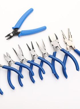 工蓝色八件套工具包手五金具钳手工活圆首嘴钳BIL饰珠宝钳多功动