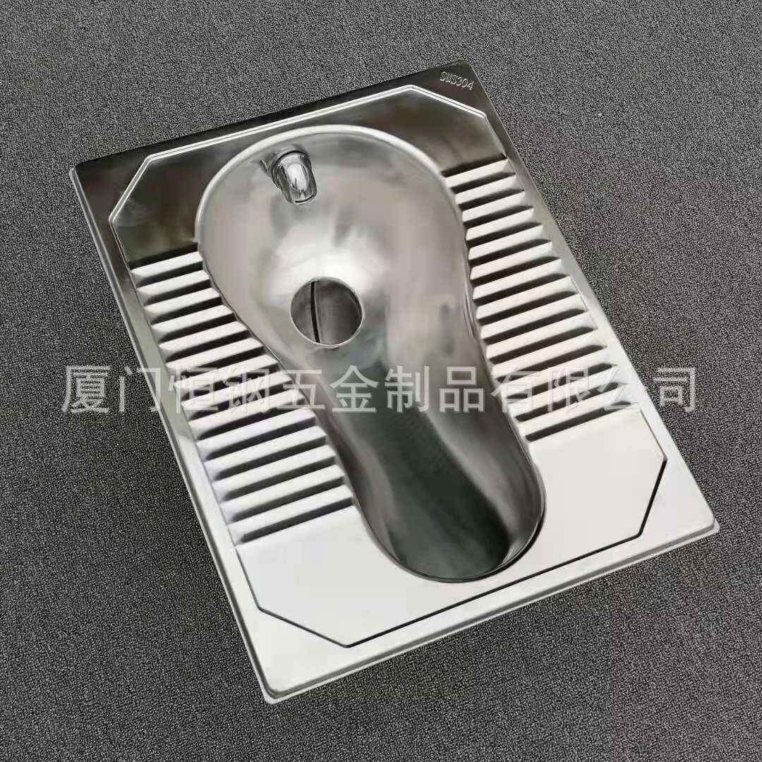 工厂直销304弯不锈钢便器带返水防臭蹲蹲便146监狱器用S弯蹲便器