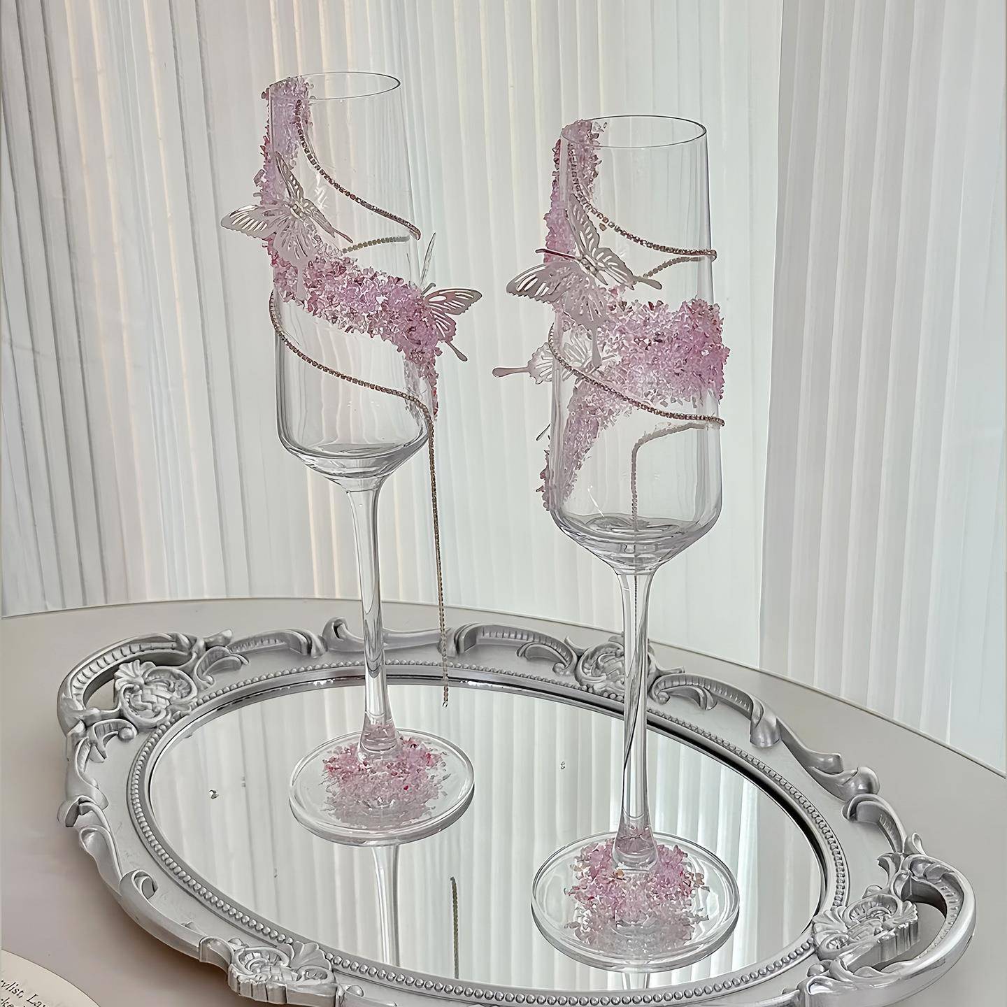 碎工杯钻结婚敬酒杯didiy碎钻y一对高脚材料包高级手娘礼物结婚礼