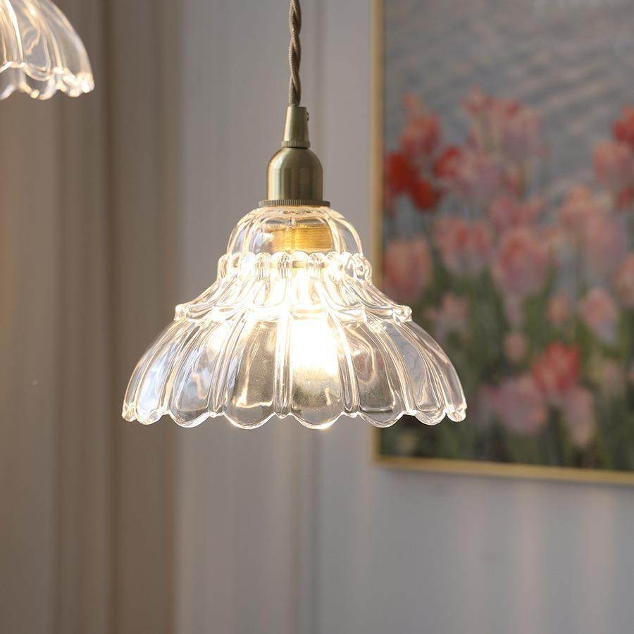 铜6521北欧ins日式简约黄吊灯餐厅吧床头窗奶茶咖啡厅铃台铛玻璃,家装灯饰光源,智能吊灯,淘宝优惠券,粉丝福利购,淘宝优惠卷