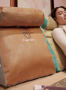 席夏季床头靠垫冰丝藤席卧室护腰靠背垫软腰包凉床上靠沙发枕VTN