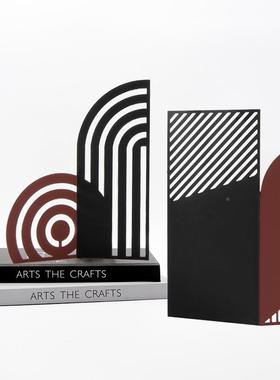 现代简北约ES-A6315线几何金属叠镂折空屏风摆件北欧网格托盘条欧