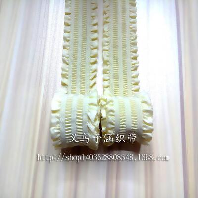 DIY辅料松荷叶花边古纹木耳褶皱宫廷复束腰牙纹紧带边35450米/卷