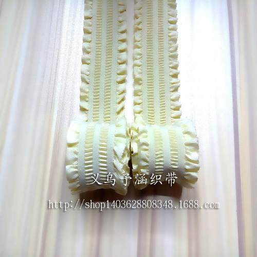 DIY辅料松荷叶花边古纹木耳褶皱宫廷复束腰牙纹紧带边35450米/卷