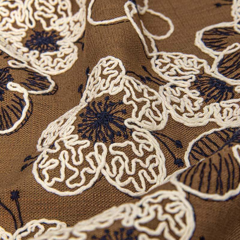 工厂直销重绳花纹春绣季新装品麻料刺绣服面1232PS-料12工32PS-拨