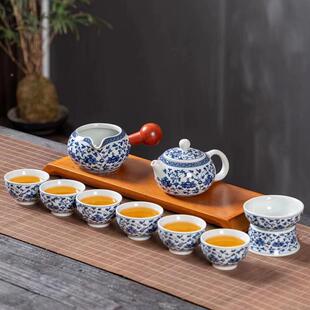 满仿古青彩瓷大茶杯茶洗功用QHCJ2023夫茶具花套装中式复古陶瓷送