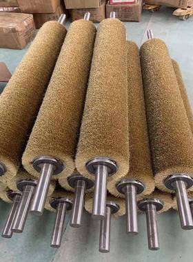 供筛沙应机筛钢丝刷辊工业抛光除锈打磨AFX辊镀铜毛刷金属拉网丝