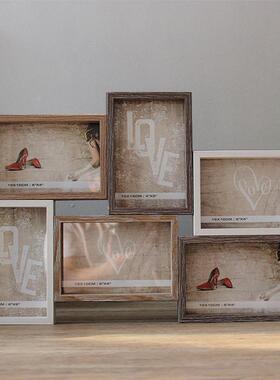 创意合式照片墙格6寸连体挂6墙组相框OQT复古美风墙面装饰品玻璃
