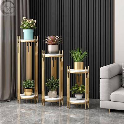 客厅室内大理石简约现代花几花架子电视柜旁多层摆件架轻奢风花架