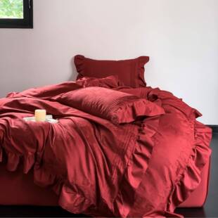 红色结婚四件套全棉纯棉床单新婚婚礼100S提花高级感床上用品