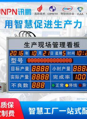 净水设备工厂流水线生产进度实时监控电子看板PLC设备modbu通讯屏