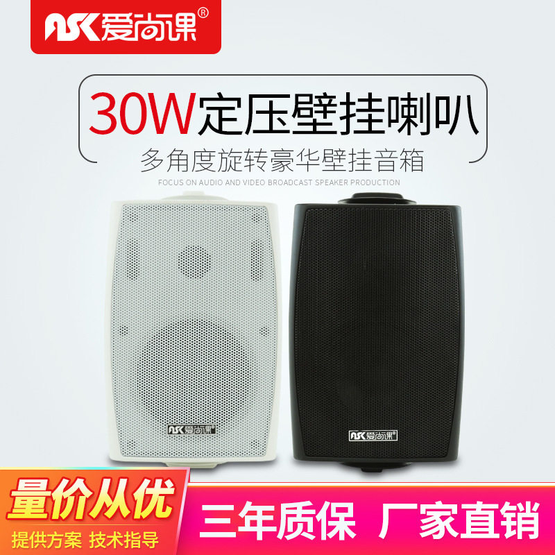 爱尚课FT-205定压壁挂音响会议室教室商场音箱背景音乐广播5寸