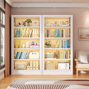 家用钢制书架图书馆落地多层置物架铁艺学生儿童书柜简易收纳架