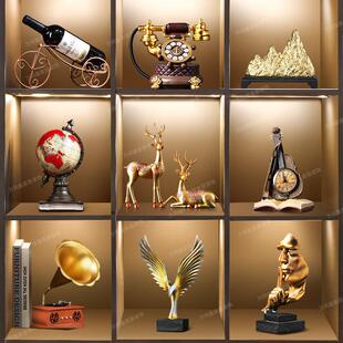 套装展示柜组合摆设办公室工艺品轻奢高级感客厅玄关