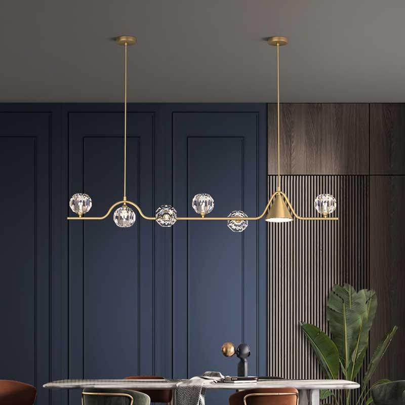 极简餐厅吊灯现代简约创意饭厅灯北欧轻奢全铜长条餐桌水晶吧台灯,机械设备,其他机械设备,淘宝优惠券,粉丝福利购,淘宝优惠卷