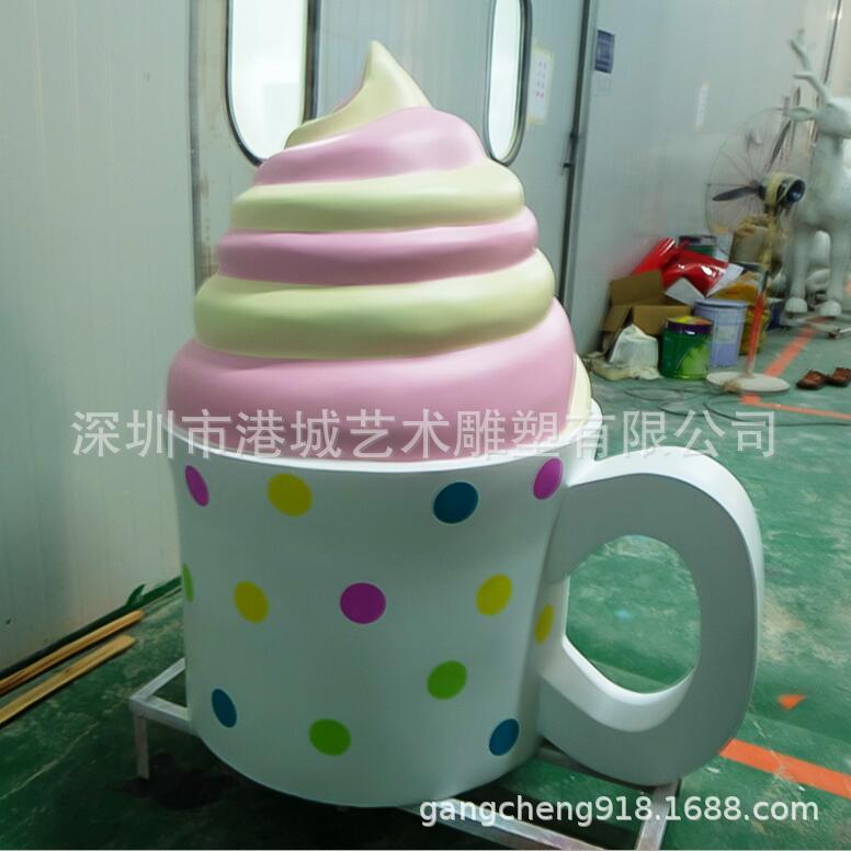 店招牌玻璃钢雪糕杯雕塑点心甜品连锁店门口仿真杯子模型摆件