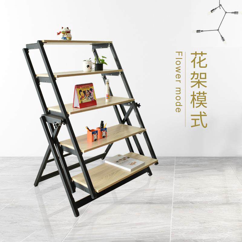百变书架两用北欧多层落地置物架宣传展示架收纳架书架杂志架花架