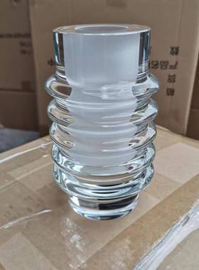 SUY现代约白色器螺简旋筒水晶欧式轻奢透明玻璃层叠花样直板间售