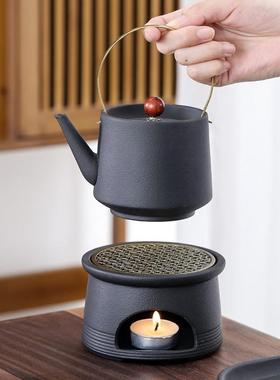 日侧把煮茶壶21472茶泡具茶壶家用温茶蜡烛加黑热茶煮茶器煮茶炉