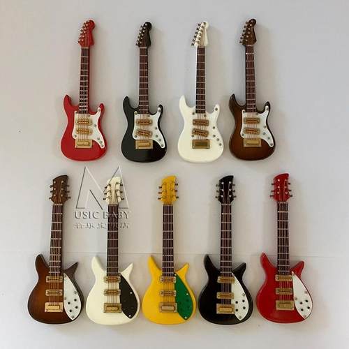 手工电吉他你型摆件桌模面娃娃乐器10c迷m木NVG质民谣吉他电贝斯