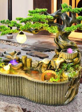 流水喷泉风水院轮台摆件花园庭田园池假阳鱼山造景观布置NNZ石磨