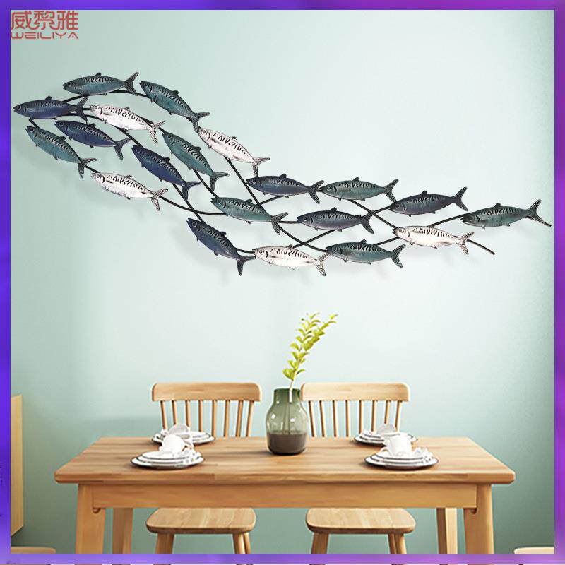 地中海铁艺房壁鱼儿童墙面装饰品壁饰沙FVNNCCLH发上挂墙饰墙饰