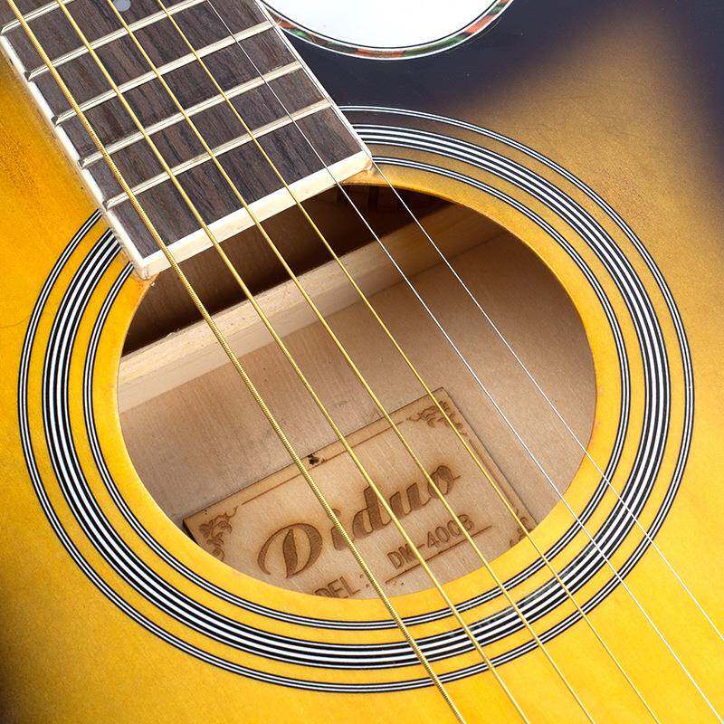 民谣吉他4寸超0薄桶身亮JBF木吉他gu光itar学生成人E厂Q电箱吉他