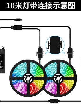 电商le灯带5050RG控B智能音乐1声灯条低GBJ压2V七彩氛d围灯套装