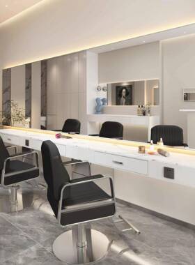 大通290镜理发店廊子发美发镜台led灯镜廊发潮款单面烫染镜