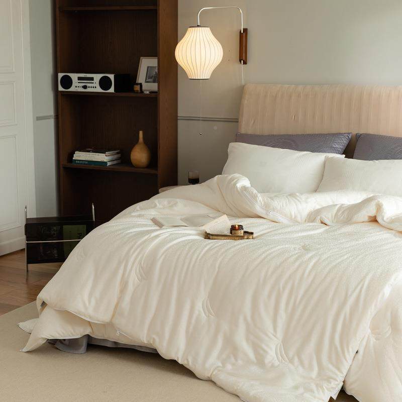 被高端55%纯棉大豆纤维子母拉链款一被芯冬二季加厚保暖合HNB棉子