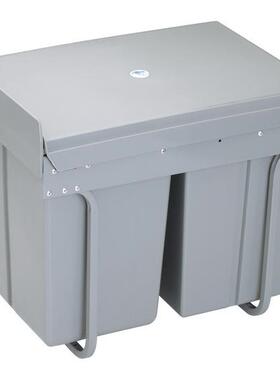 隐SHUNDA-N崎厂家橱柜抽拉分类垃圾桶藏式塑料桶20L+式10LX2富阻