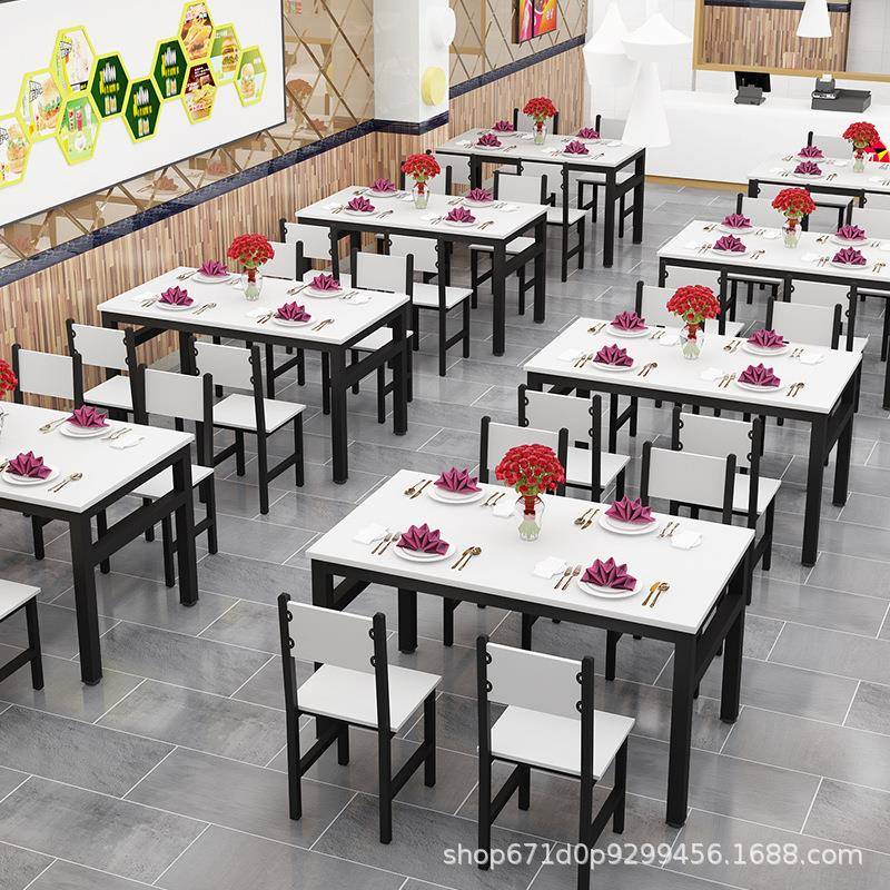 大排档馆餐桌椅组合家用餐桌小吃店餐椅食堂餐004桌餐椅饭店桌快