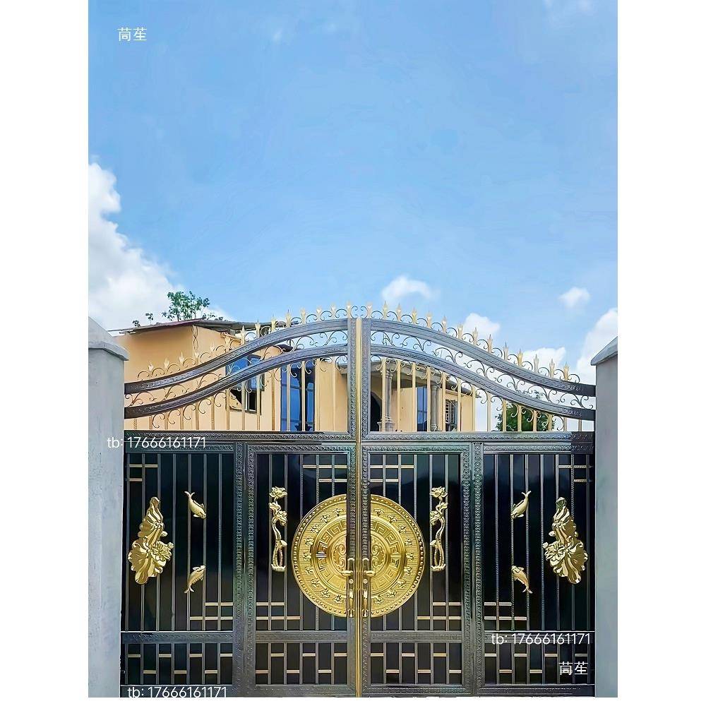 院30100884194不锈庭门建房双开自门农村围墙大门别墅豪华门钢电