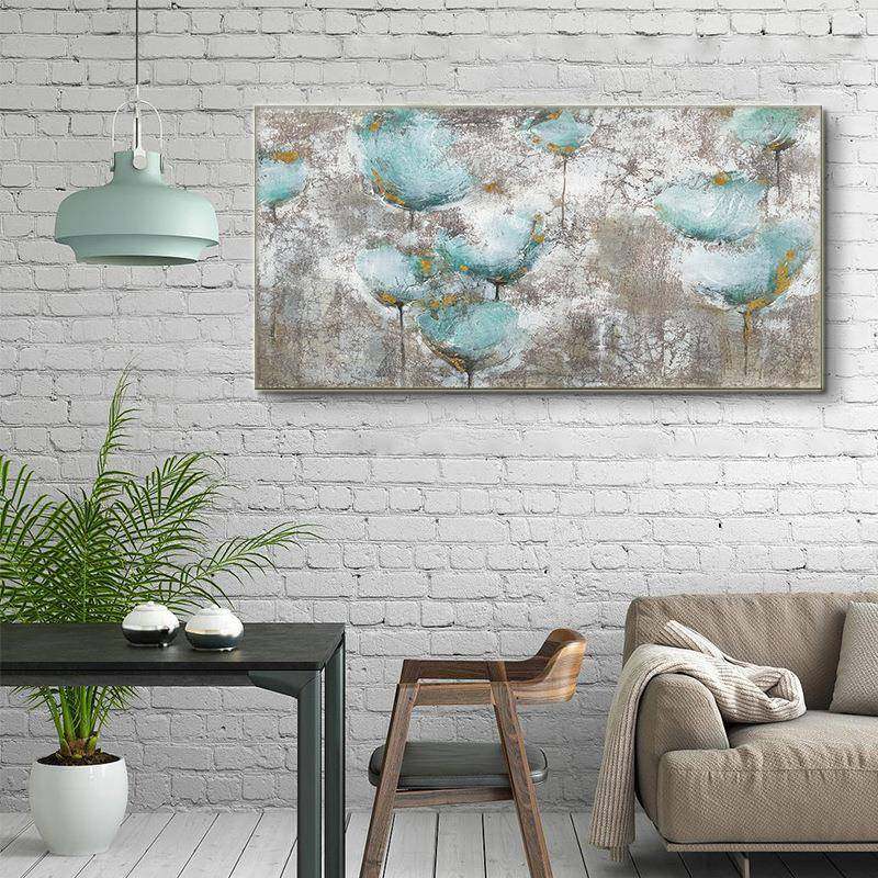 壁实木花卉油画装饰简约风008墙壁画挂画沙发背景画走廊玄关画墙,家居饰品,油画,淘宝优惠券,粉丝福利购,淘宝优惠卷