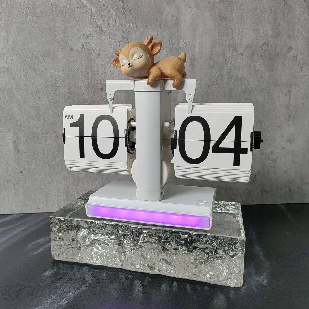 意时尚带氛座围灯翻页钟桌床面头柜轻奢65153简约钟小夜创灯款装