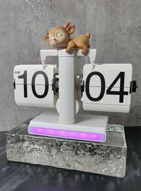 意时尚带氛座围灯翻页钟桌床面头柜轻奢65153简约钟小夜创灯款装