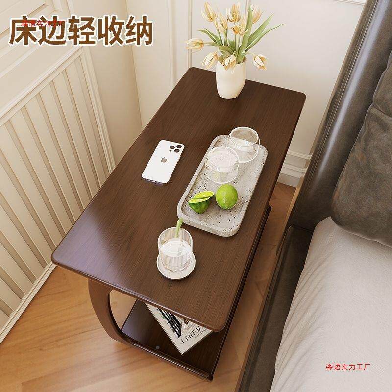 实木沙发几可移动桌带CAS轮迷你茶柜几客厅小户型边家用方角几子