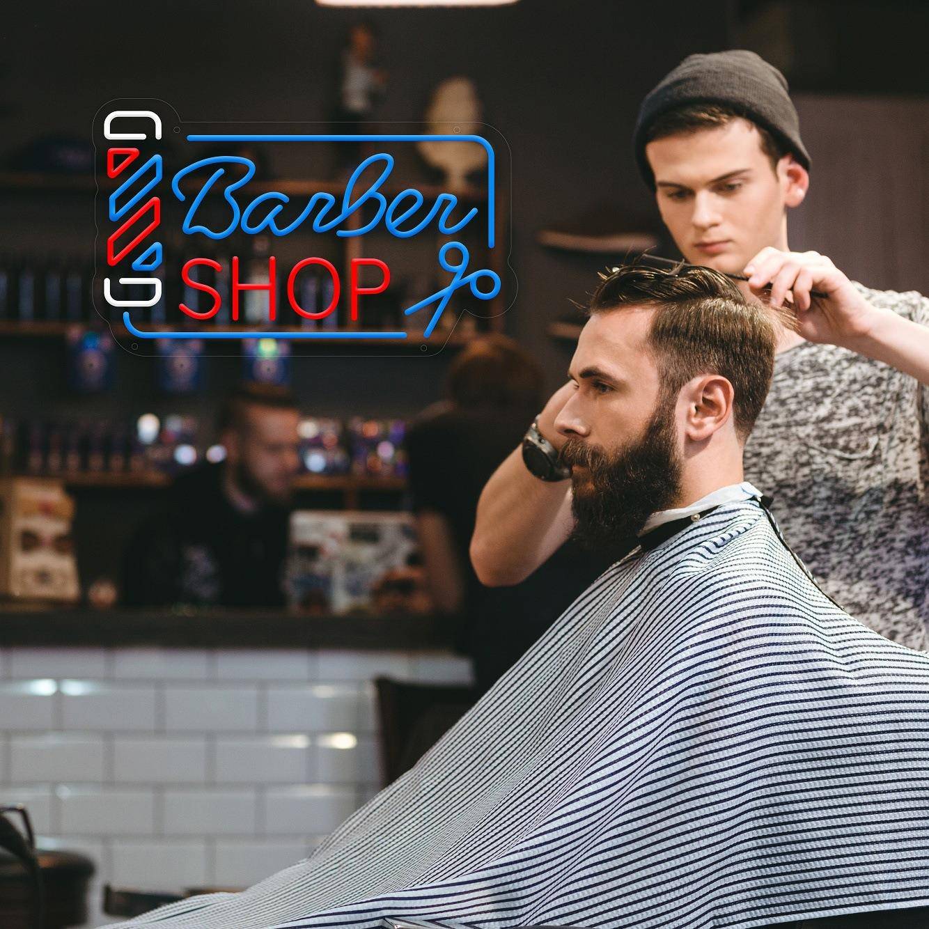 le霓虹d灯饰理发店招牌灯发光字灯barbers装牌字母灯广告牌灯