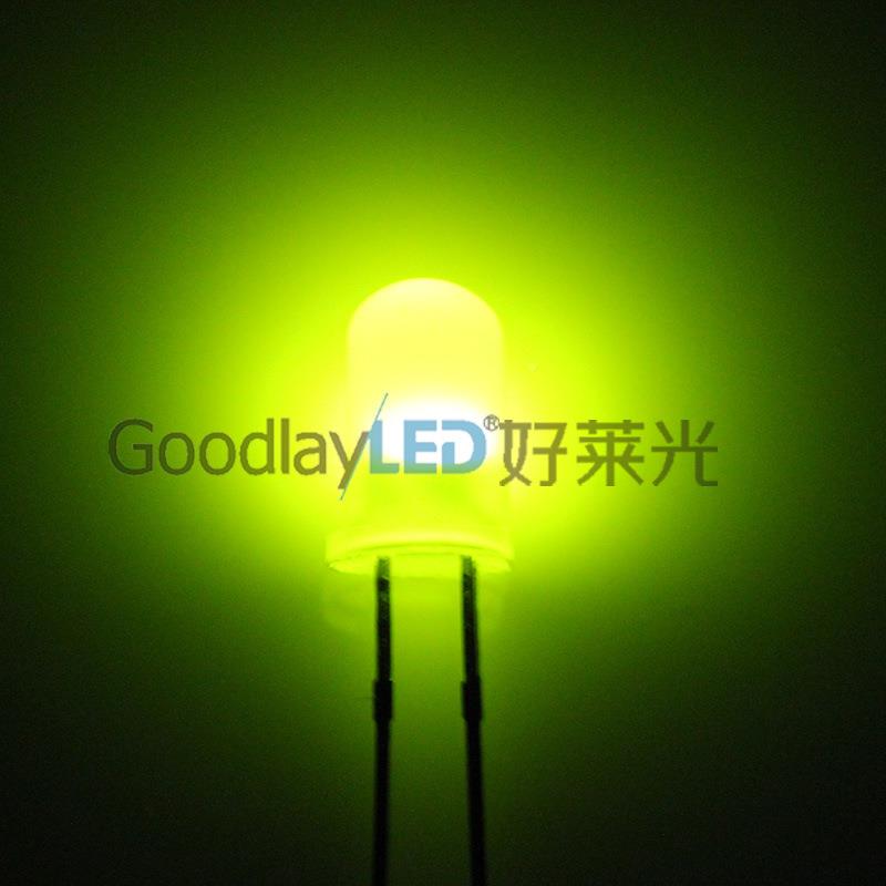 5F/5mm雾状红普绿无极双色5MM雾状红绿双脚无极色led灯珠L2ED发光