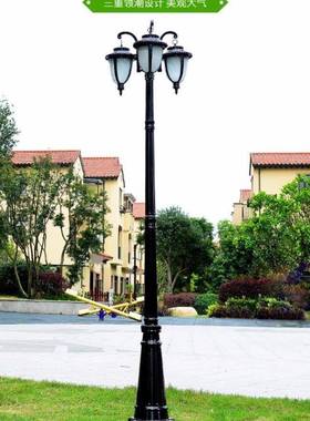 欧式院灯l6658庭e防d户外水别墅林景观灯双头高杆园3米花园小区路