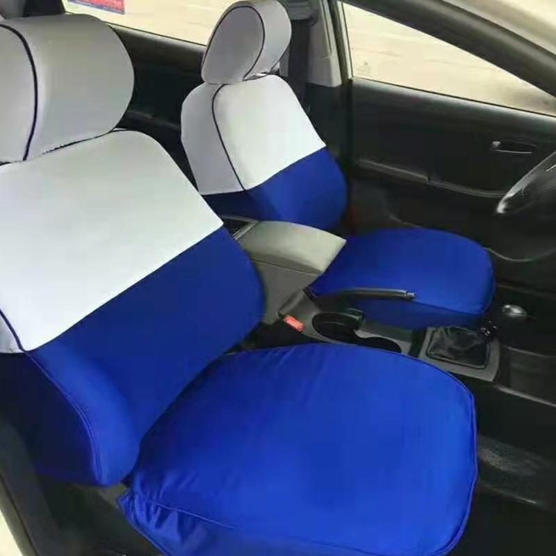 租加厚蓝拼接汽车广告套座椅出车WUH座白椅套全包教练车布艺四季
