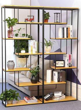 美式艺实木ASBK1707客隔断屏风书架置物架落地厅装铁饰品架创意精