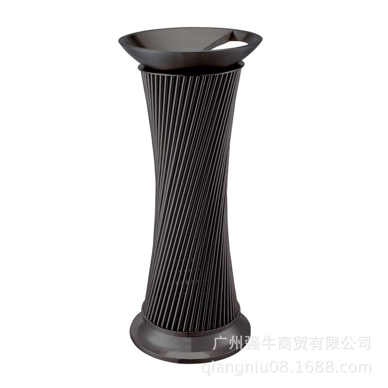 酒店大堂玫瑰金色垃圾桶时管尚小腰不锈钢艺术钢蛮带座地烟CYN灰