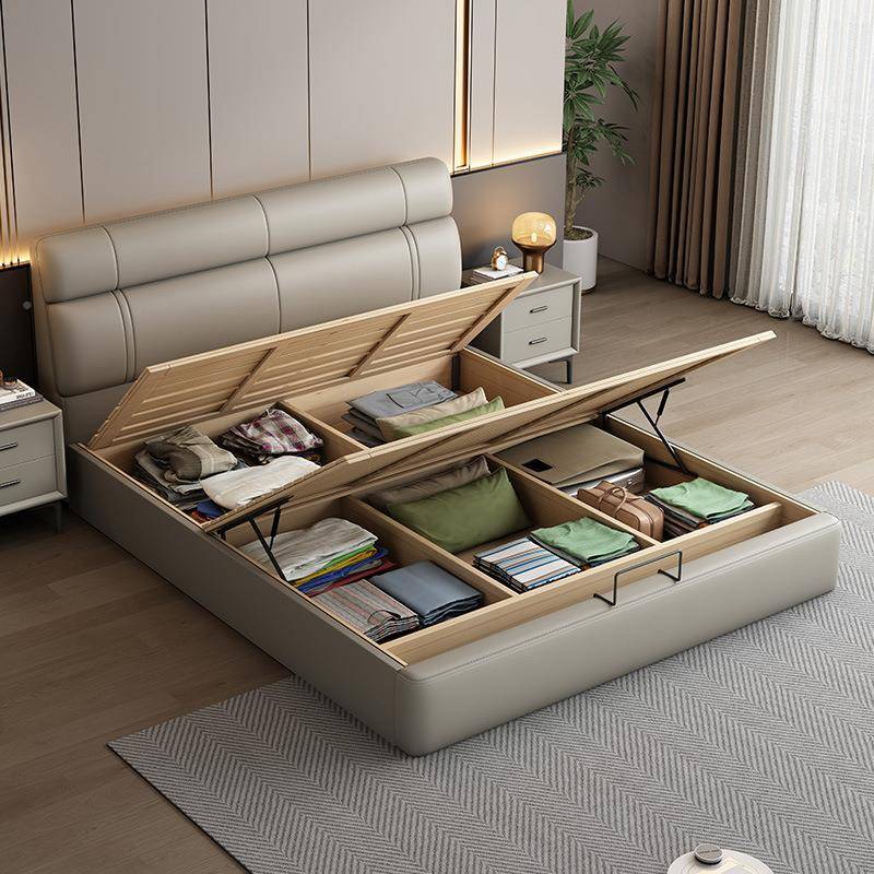 意双式轻奢小S350#-1型1.米5储物软靠包户皮床现代简约主卧1.8米