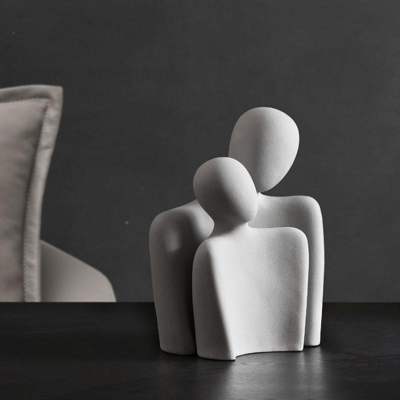 抽拥象术人物抱陶柜瓷618艺摆件创意客厅电视玄关办公室桌面软装