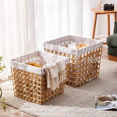 篮日式脏衣篓编织玩具收纳筐柜脏衣仿藤编下家浴室卫OZW用生间脏